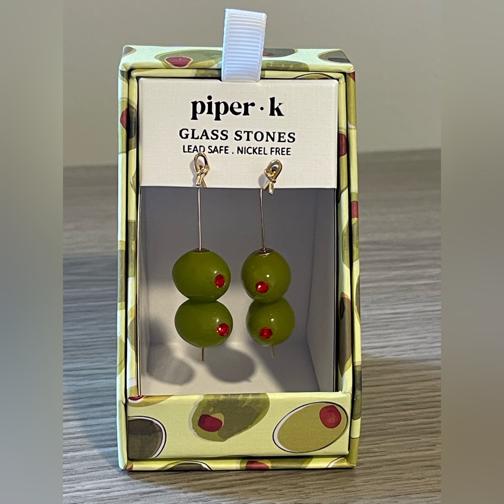 Piper K Green Olives Earrings